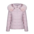 thumbnail image 1 of Lovskoo 2024 Womens Winter Coats Quilted Jacket Long Sleeve Cotton Padded Jacket with Hood Thick Warm Plush Outerwear Pink, 1 of 3