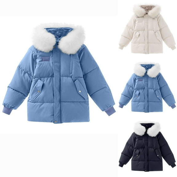 Lovskoo 2024 Womens Winter Coats Quilted Jacket Long Sleeve Outerwear Cotton Padded Jacket Solid Color Collared Jacket Black