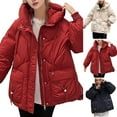 thumbnail image 1 of Lovskoo 2024 Womens Winter Coats Quilted Jacket Zipper Long Sleeve Hooded Cotton Padded Jacket Red, 1 of 6