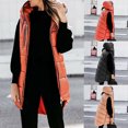 thumbnail image 1 of Lovskoo 2024 Womens Winter Coats Quilted Puffer Vest Lightweight Long Warm Jackets Coat with Hood Sleeveless Coats Warm Jacket with Pockets Cotton Padded Outerwear Black, 1 of 9