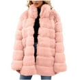 thumbnail image 1 of Lovskoo 2024 Womens Winter Warm Lapel Faux Fur Fuzzy Coat Jacket Overcoat Topcoat Outerwear Pink, 1 of 7