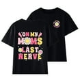 thumbnail image 1 of Zwiiyzr 3-14Y Toddler Baby Boys Girl Summer Shirt Comfortable Solid Color Print Round Neck Short Sleeve Cotton T-Shirt Top Black, 1 of 5