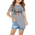 thumbnail image 1 of Zwiiyzr 3-14Y Toddler Boy Girls Christmas Shirts Short Sleeve Round Neck T-Shirt Christmas Graphic Tees Holiday Tops Toddler To Big Kids Gray, 1 of 5