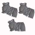 thumbnail image 1 of Lovskoo 3-Pack Infant Toddler Baby Boys Girls Summer Clothes Comfort Modal Pajamas Sets Sleeveless Tank Top and Shorts Summer Outfit Sets for 1-15 Years A-Dark Gray, 1 of 6