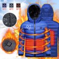 thumbnail image 1 of Lovskoo 4-15Y Kids Teens Unisex Heated Jacket Usb Intelligent Constant Temperature Heated Windproof Plus Size Coat For Children Winter 3 Heated Jacket Coat Blue, 1 of 6
