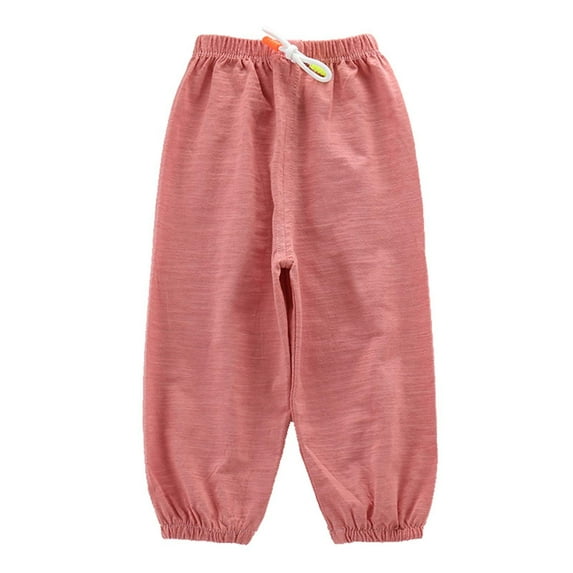 Lovskoo 6M-5Y Toddler Baby Boy Girl Cotton Joggers Pants Elastic Basic Long Pants Halem Bloomers Infant Kid Fall Clothes Red