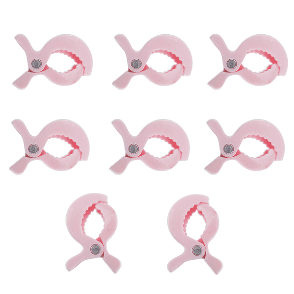 Lovskoo All Purpose Clips 8 PCS Baby Stroller Accessories Stroller Cover Clip Blanket Toy Pegs Hook Multicolor Pink 8pc