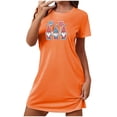 thumbnail image 1 of Lovskoo American Flag Nightgowns for Women Plus Size Night Shirts 4Th Of July Patriotic Short Sleeve Mini Dress Night Gown Dress Casual Pajamas Soft Sleepwear Orange, 1 of 7