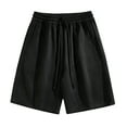 thumbnail image 1 of Lovskoo Athletic Shorts for Men Summer Leisure Sports Elastic Waist Solid Color Drawstring Pocket Shorts Black, 1 of 4