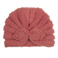 thumbnail image 1 of Lovskoo Baby Boys And Girls Turban 10Cm Cable Knit Newborn Beanie Caps Headwraps Winter Hat Watermelon Red, 1 of 2