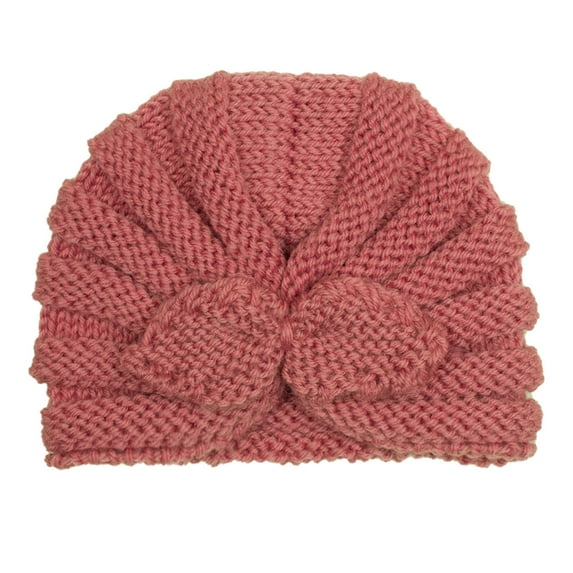 Lovskoo Baby Boys And Girls Turban 10Cm Cable Knit Newborn Beanie Caps Headwraps Winter Hat Watermelon Red