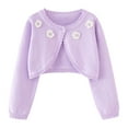 thumbnail image 1 of Zwiiyzr Baby Girl and Toddler Long Sleeve Thin Cardigan Kids Knitted Solid Color Button Up Shrug Cardigan Sweater 18 Months-14 Years Purple, 1 of 9