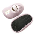 thumbnail image 1 of Zwiiyzr Baby Non Slip Grip Socks Barefoot Shoes First Walkers Toddler Boys Girls Solid Color Cartoon Dog Keep Warm Plush Kids Soft Indoor Toddler for 0-24 Months Purple, 1 of 5