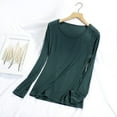 thumbnail image 1 of Lovskoo Basic Long Sleeves for Women Pajama Tops Round Neck Tops Loose Casual Pullovers Tee Shirts Basic Tops Green 2XL, 1 of 9