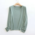 thumbnail image 1 of Lovskoo Basic Long Sleeves for Women Pajama Tops Round Neck Tops Loose Casual Pullovers Tee Shirts Basic Tops Green 4XL, 1 of 9