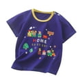 thumbnail image 1 of Zwiiyzr Boys Girls Shirts Short Sleeve Shirts Cotton T-Shirts Kids Toddler Tshirts Tees Baby Clothes Summer Tops 6 Months-6 Years Purple, 1 of 3