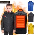 thumbnail image 1 of Zwiiyzr Boys and Girls Sleeveless Vest Heated Jacket Kids Usb Intelligent Constant Three Temperature Heated Winter 2 Areas Heated Outerwear Coat Blue, 1 of 6