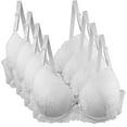 thumbnail image 1 of Lovskoo Bra For Women Seamless Lace Sports Comfortable Breathable Everyday Underwear 4Pack Women's Bras White, 1 of 4