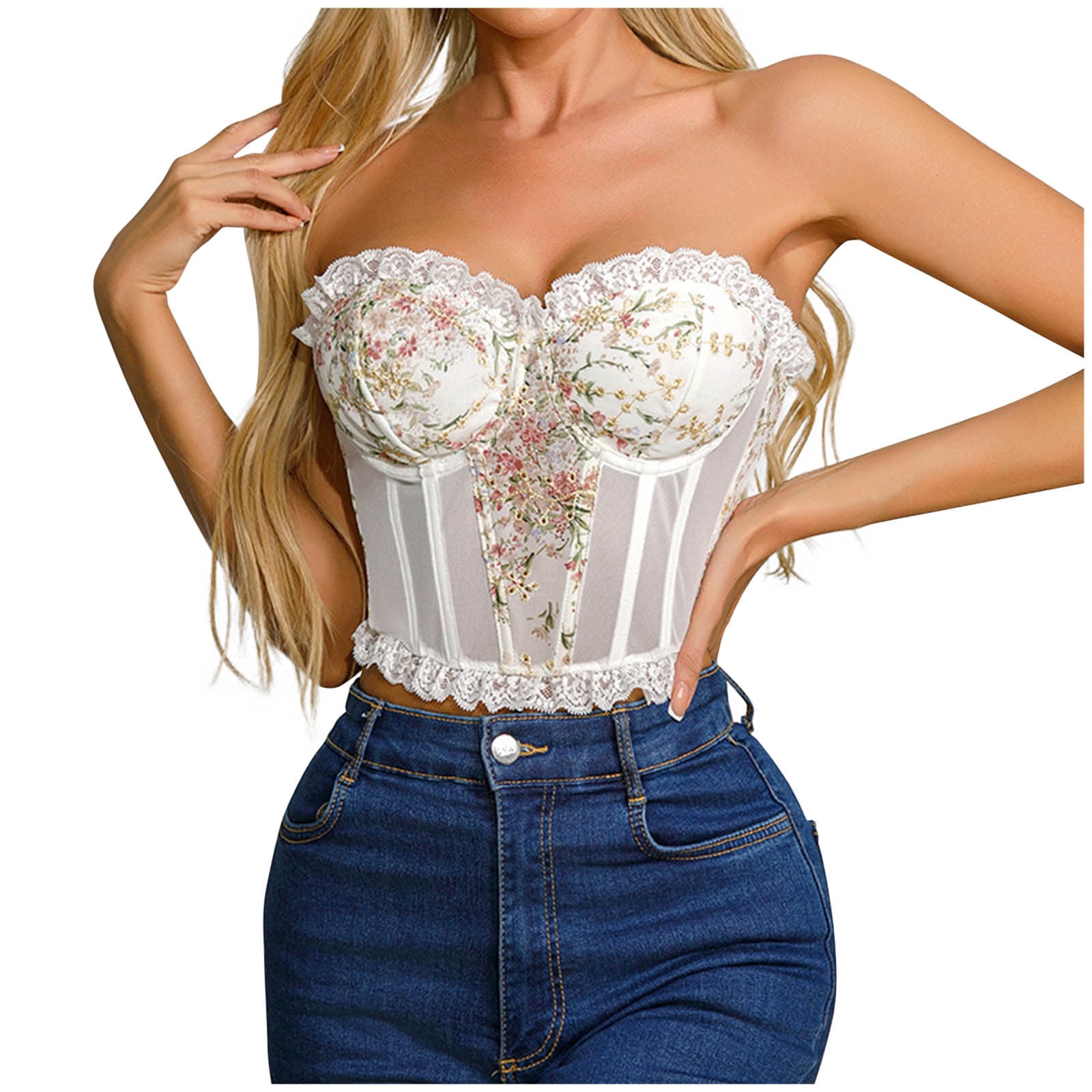 Lovskoo Bustier Tops for Women Underwired Camisoles Ladies Trendy