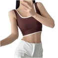 thumbnail image 1 of Lovskoo Camisole Tops for Women Scoop Neck Summer Sleeveless Solid Color Spaghetti Strap Slim Bottom Undershirt Tanks Brown S, 1 of 6