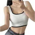 thumbnail image 1 of Lovskoo Camisole Tops for Women Scoop Neck Summer Sleeveless Solid Color Spaghetti Strap Slim Bottom Undershirt Tanks White L, 1 of 6