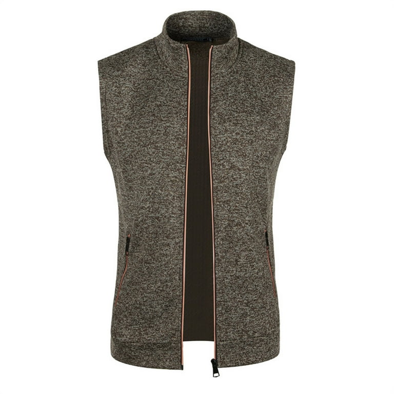 Lovskoo Cardigan Sweaters Vest for Men Thin Fleece Knit Slim