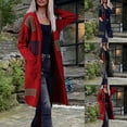 thumbnail image 1 of Lovskoo Cardigan Sweaters for Women Open Front Long Sleeve Contrast Geometry Ethnic Mid Length Pocket Knitted Coat Oversized Winter Outerwear Tops Navy, 1 of 6