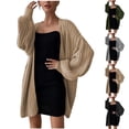 thumbnail image 1 of Lovskoo Cardigan Sweaters for Women Long Sleeve Solid Color Cardigan Sweater Coat Black, 1 of 6