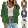 thumbnail image 1 of Lovskoo Cardigan Sweaters for Women Open Front Fall Trendy Rounk Neck Long Sleeve Button Blouse Oversized Winter Outerwear Tops Coffee, 1 of 4
