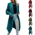 thumbnail image 1 of Lovskoo Cardigan Sweaters for Women Open Front Solid Color Long Pocket Temperament Tassel Jacket Oversized Winter Outerwear Tops Blue, 1 of 5