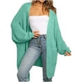 thumbnail image 1 of Lovskoo Cardigan Sweaters for Women Open Front Trendy Long Sleeve Coat Shirt Oversized Winter Outerwear Tops Green, 1 of 5