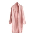 thumbnail image 1 of Lovskoo Cardigan Sweaters for Women Open Front Trendy Long Sleeve Solid Color Long Coat Blouse Oversized Winter Outerwear Tops Pink, 1 of 6