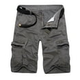 thumbnail image 1 of Lovskoo Cargo Shorts for Men Casual Solid Color Trendy Zipper Button Pockets Cropped Cargo Shorts Dark Gray, 1 of 4