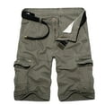 thumbnail image 1 of Lovskoo Cargo Shorts for Men Casual Solid Color Trendy Zipper Button Pockets Cropped Cargo Shorts Gray, 1 of 4