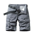 thumbnail image 1 of Lovskoo Cargo Shorts for Men Solid Color Plus Size Cargo Shorts Multi Pockets Relaxed Summer Beach Shorts Pants Gray, 1 of 4