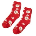 thumbnail image 1 of Lovskoo Christmas Coral Fleece Socks for Women Fuzzy Colorful Warm Fluffy Christmas Socks Adults Christmas Gifts Red, 1 of 3