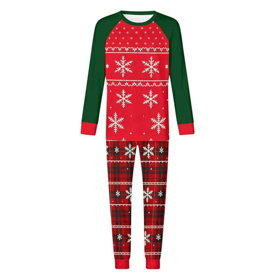 Zwiiyzr Christmas Family Pajamas Matching Sets for Dad Parent Child Outfit Christmas Jumpsuit Printed Home Clothes Pajamas Jumpsuit Red-Dad