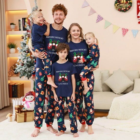 Lovskoo 2024 Family Christmas Pajamas Matching Sets Onesie Deer Hooded Parent-Child Suit Printed Home Wear Pajamas Jumpsuit Wear Baby Pink