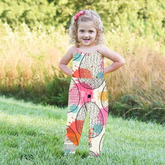Zwiiyzr Easter Outfits for Toddler Girls Baby Clothes Bunny Romper Jumpsuit for 1-6 Years Multicolor