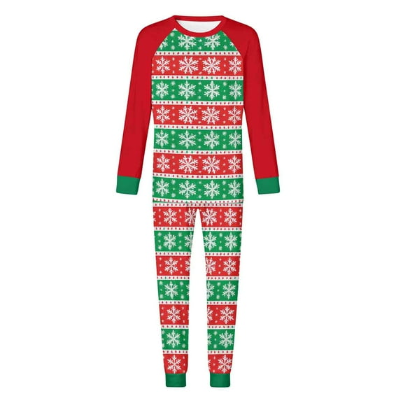 Zwiiyzr Family Christmas Pajamas Matching Sets for Dad Parent Child Outfit Christmas Set Printed Home Clothes Sleepwear Long Sleeved Jumpsuit Father Style Multicolor-Dad