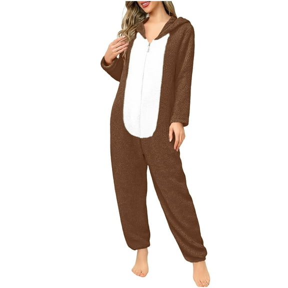 Zwiiyzr Family Christmas Pajamas Matching Sets for Mom Parent Child Outfit Christmas Set Printed Home Clothes Sleepwear Long Sleeved Jumpsuit Set Mom Style Coffee-Mom