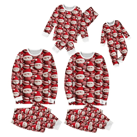 Zwiiyzr Family Christmas Pajamas Matching Sets for Baby Christmas Print Family European and American Pajamas Parent-Child Suit Baby 2025 Multicolor