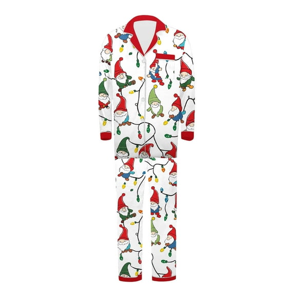 Zwiiyzr Family Christmas Pajamas Matching Sets for Dad Parent Child Outfit Christmas Set Printed Home Clothes Sleepwear Set Father Style Green-Dad