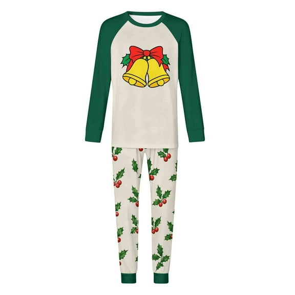 Zwiiyzr Family Christmas Pajamas Matching Sets for Dad Parent-Child Warm Christmas Set Printed Home Wear Hoodid Pajamas Dads Jumpsuit Green-Dad