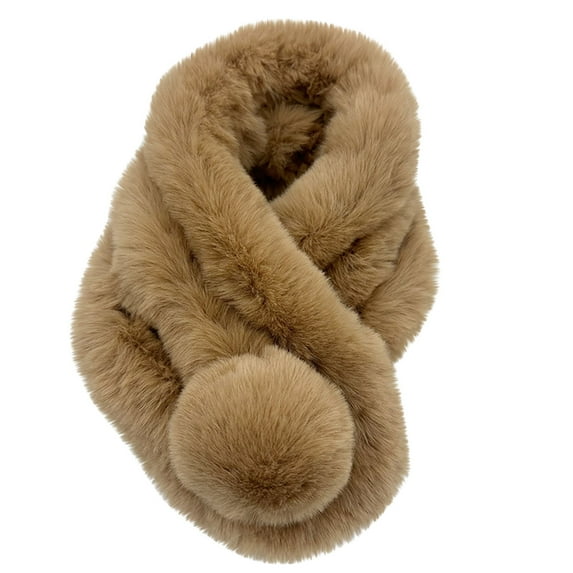 Lovskoo Faux Fur Scarf for Women Scarves for Spring Fall Winter Rectangle Furry Wrap Warm Soft Cozy Khaki