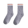 thumbnail image 1 of Lovskoo Fuzzy Socks for Women and Men Coral Fleece Fluffy Socks Solid Color Winter Cozy Socks for Couple Soft Slipper Socks Dark Gray, 1 of 3