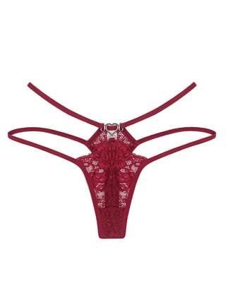 Jiaroswwei V-shaped Solid Color Lightweight Sexy G-string Metal Chain Low  Waist Thongs for Daily Wear