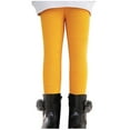 thumbnail image 1 of Zwiiyzr Girls Ankle Length Leggings Fall Winter Elastic Pants Fashion Polka Dot Printing Fleece Warm Casual Plush Leggings For 2-11 Years Old Yellow, 1 of 7