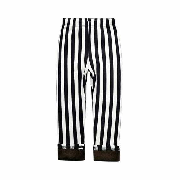 Zwiiyzr Girls Ankle Length Leggings Fall Winter Elastic Pants Fashion Printed Fleece Warm Casual Plush Leggings For 2-11 Years Old White