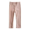 thumbnail image 1 of Zwiiyzr Girls Ankle Length Leggings Fall Winter Elastic Pants Fashion Solid Color Fleece Warm Casual Plush Leggings For 1-9 Years Old Pink, 1 of 5